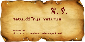 Matulányi Veturia névjegykártya